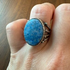 Fred Guerro Sterling Silver Blue Stone Ring